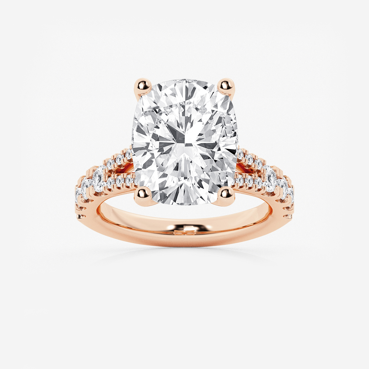 8 2/3 ctw Elongated Cushion Lab Grown Diamond Split Shank Engagement Ring