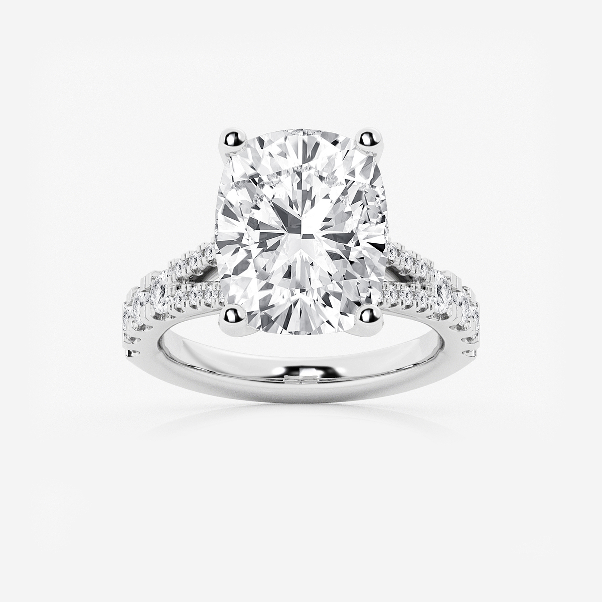 8 2/3 ctw Elongated Cushion Lab Grown Diamond Split Shank Engagement Ring