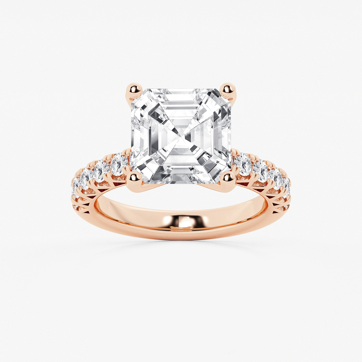 6 2/3 ctw Asscher Lab Grown Diamond Royal Crown Engagement Ring
