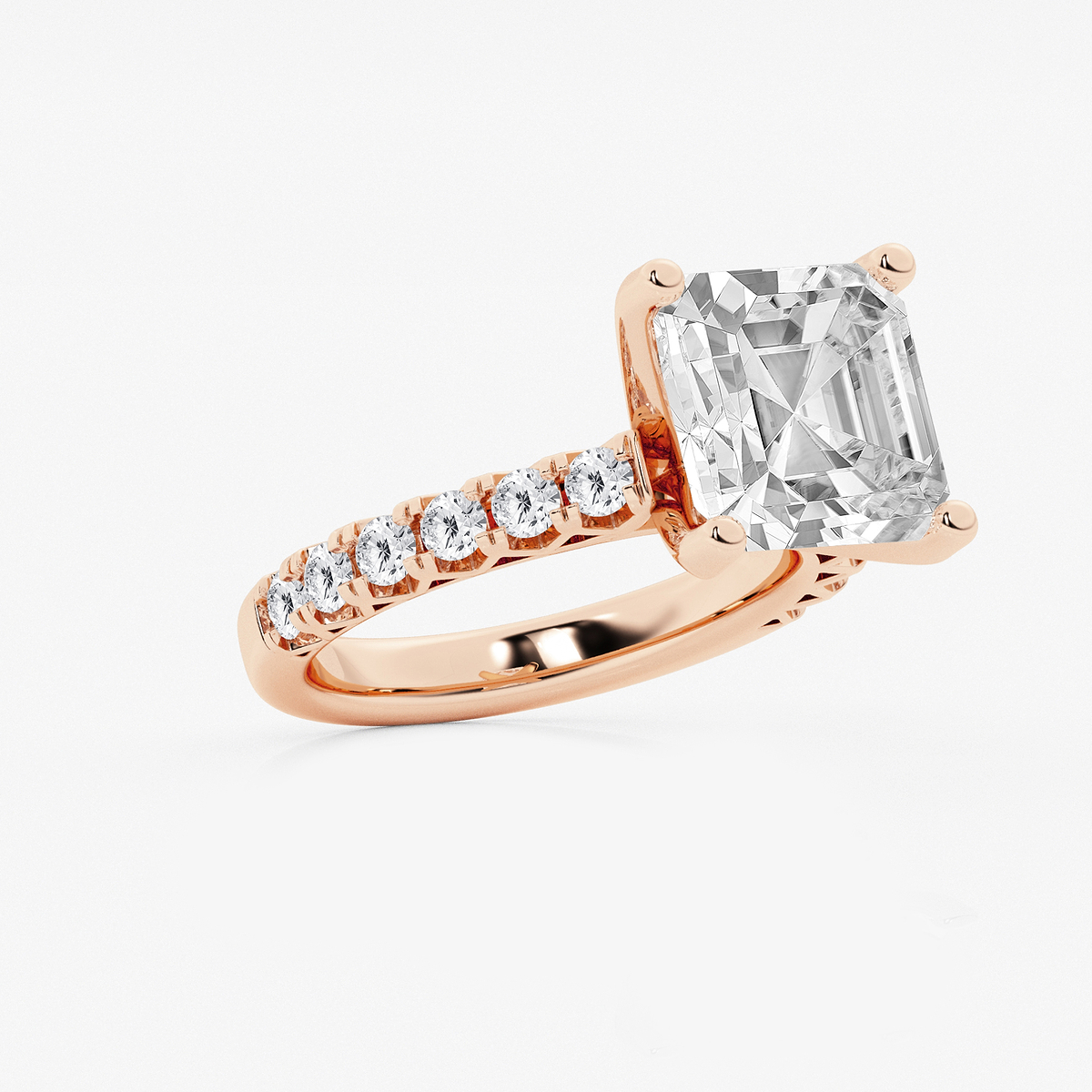 Additional Image 1 for  6 2/3 ctw Asscher Lab Grown Diamond Royal Crown Engagement Ring
