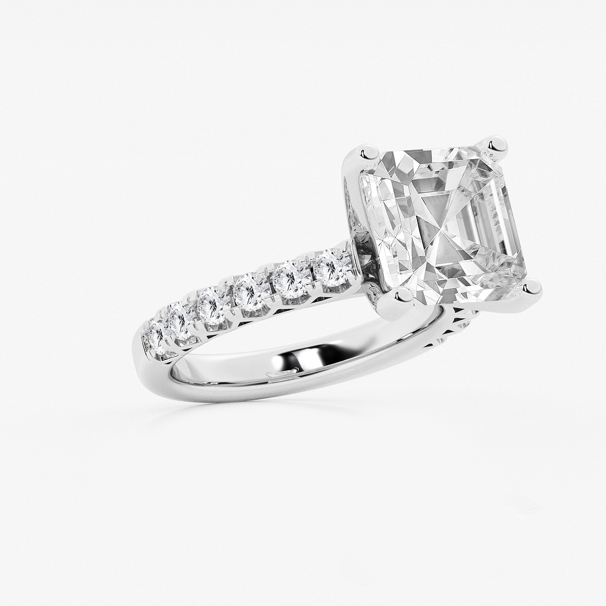 Additional Image 1 for  6 2/3 ctw Asscher Lab Grown Diamond Royal Crown Engagement Ring