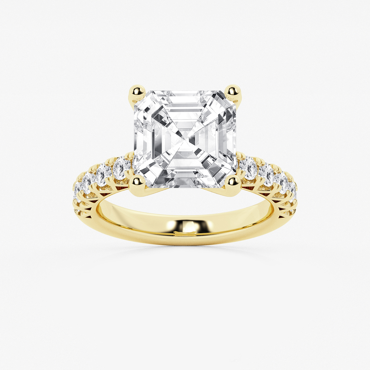 6 2/3 ctw Asscher Lab Grown Diamond Royal Crown Engagement Ring