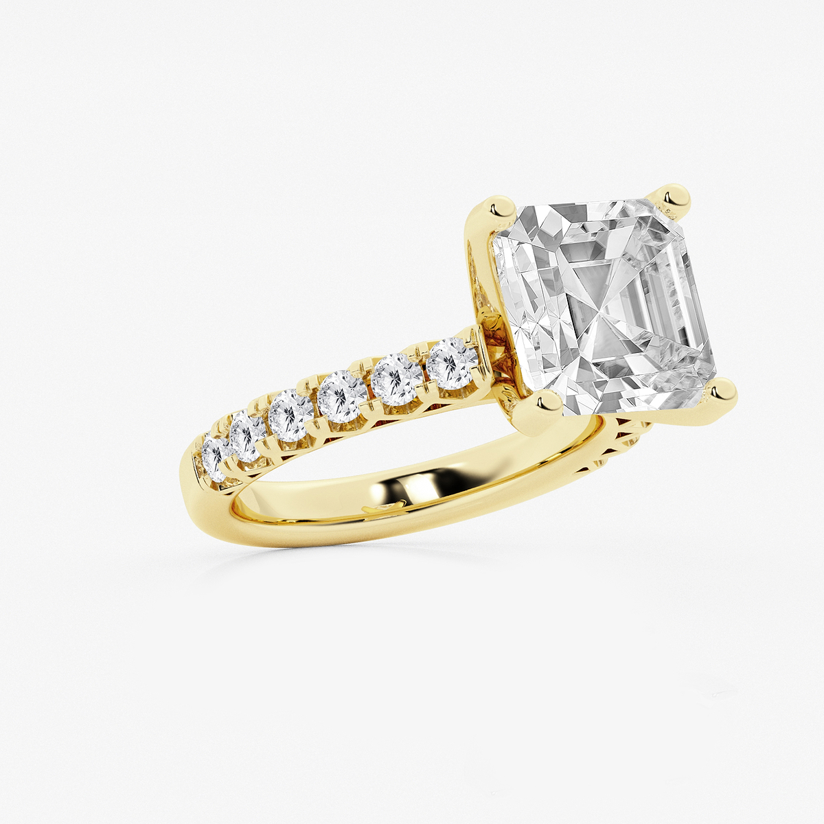 Additional Image 1 for  6 2/3 ctw Asscher Lab Grown Diamond Royal Crown Engagement Ring