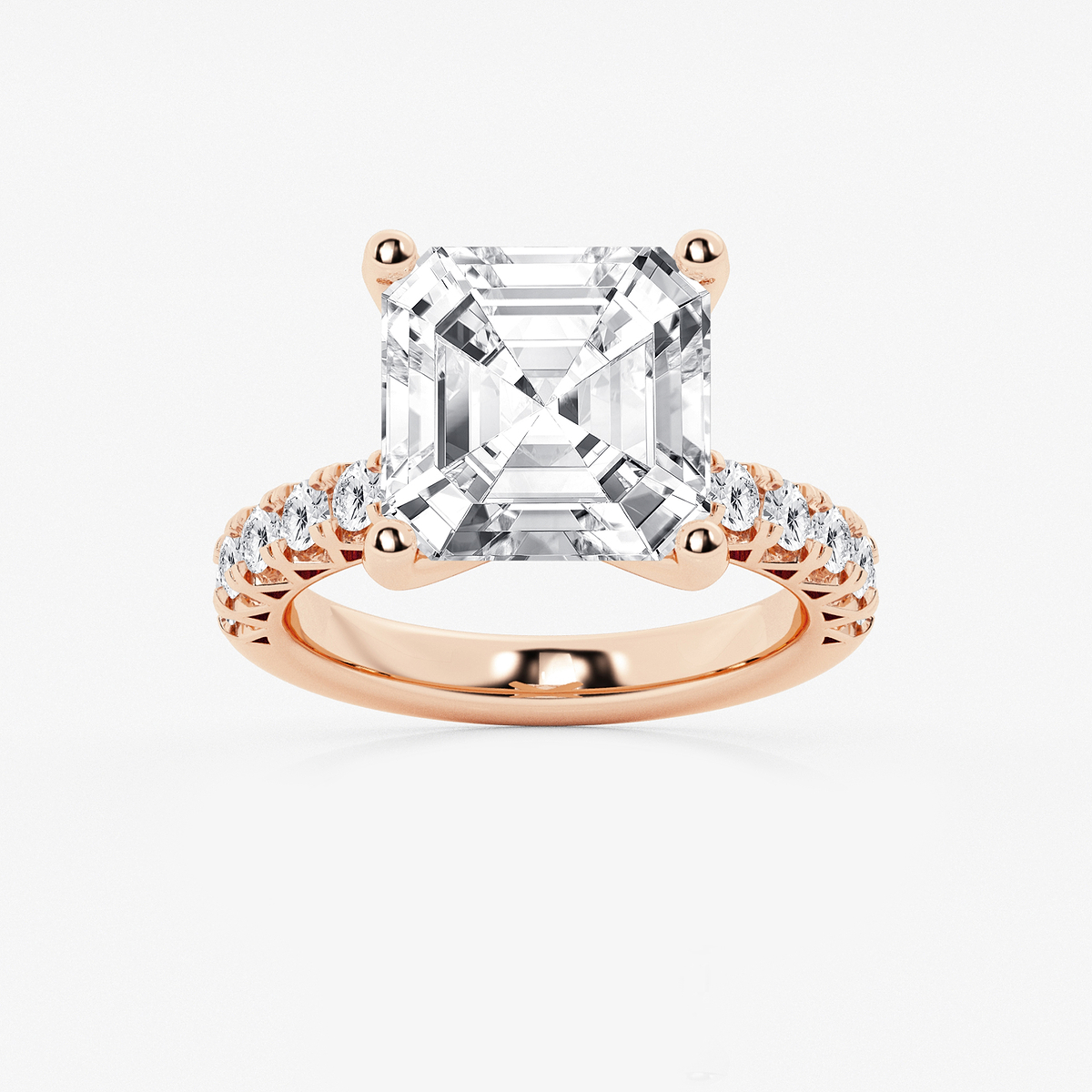 8 2/3 ctw Asscher Lab Grown Diamond Royal Crown Engagement Ring