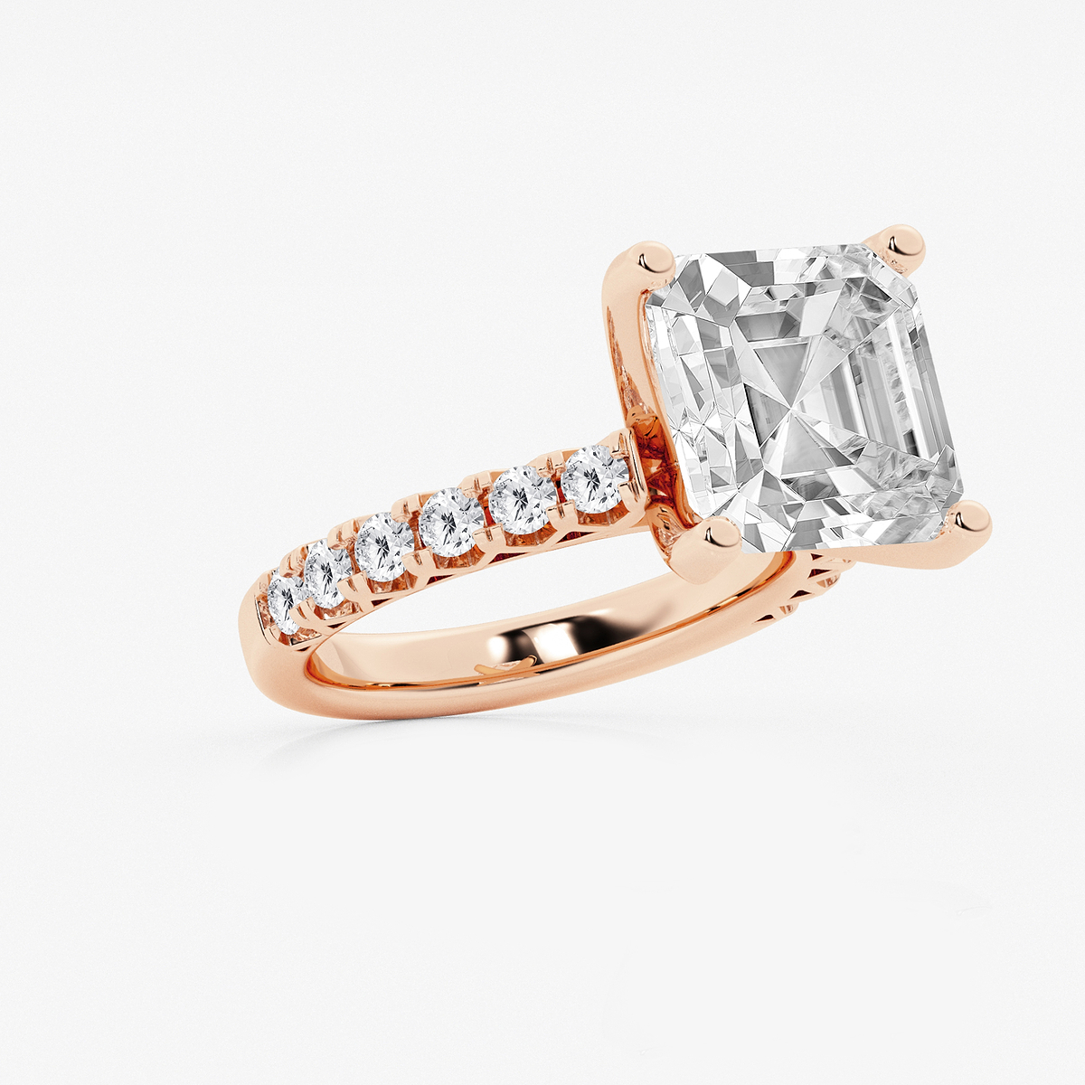 Additional Image 1 for  8 2/3 ctw Asscher Lab Grown Diamond Royal Crown Engagement Ring