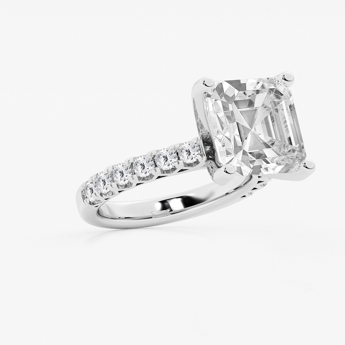 Additional Image 1 for  8 2/3 ctw Asscher Lab Grown Diamond Royal Crown Engagement Ring