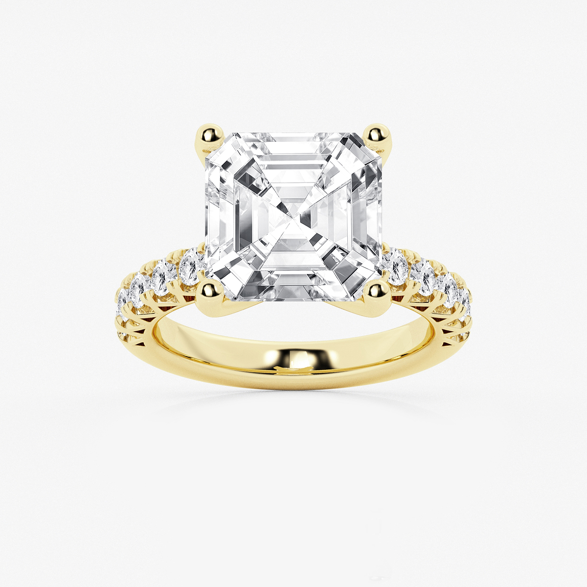 8 2/3 ctw Asscher Lab Grown Diamond Royal Crown Engagement Ring