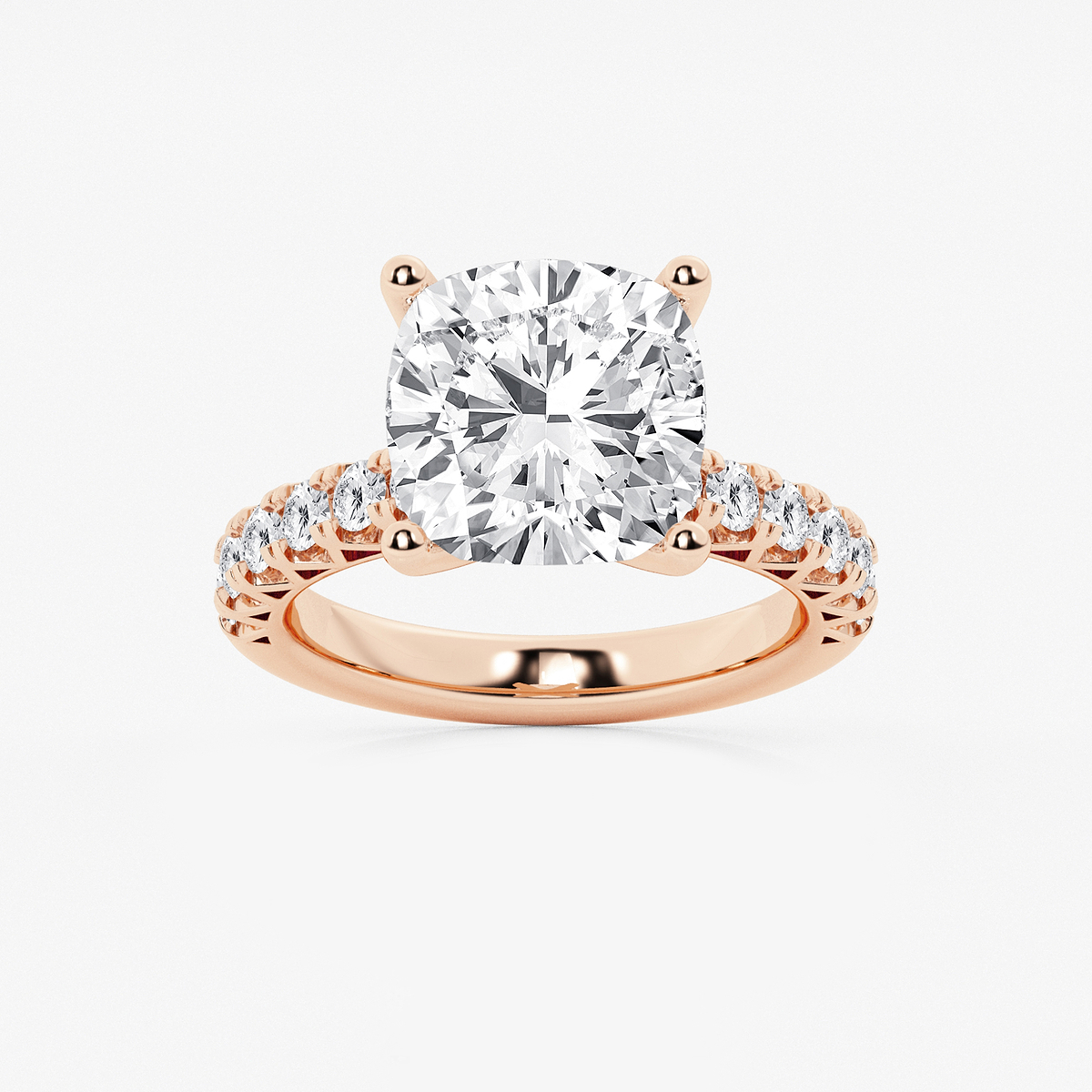 6 2/3 ctw Cushion Lab Grown Diamond Royal Crown Engagement Ring