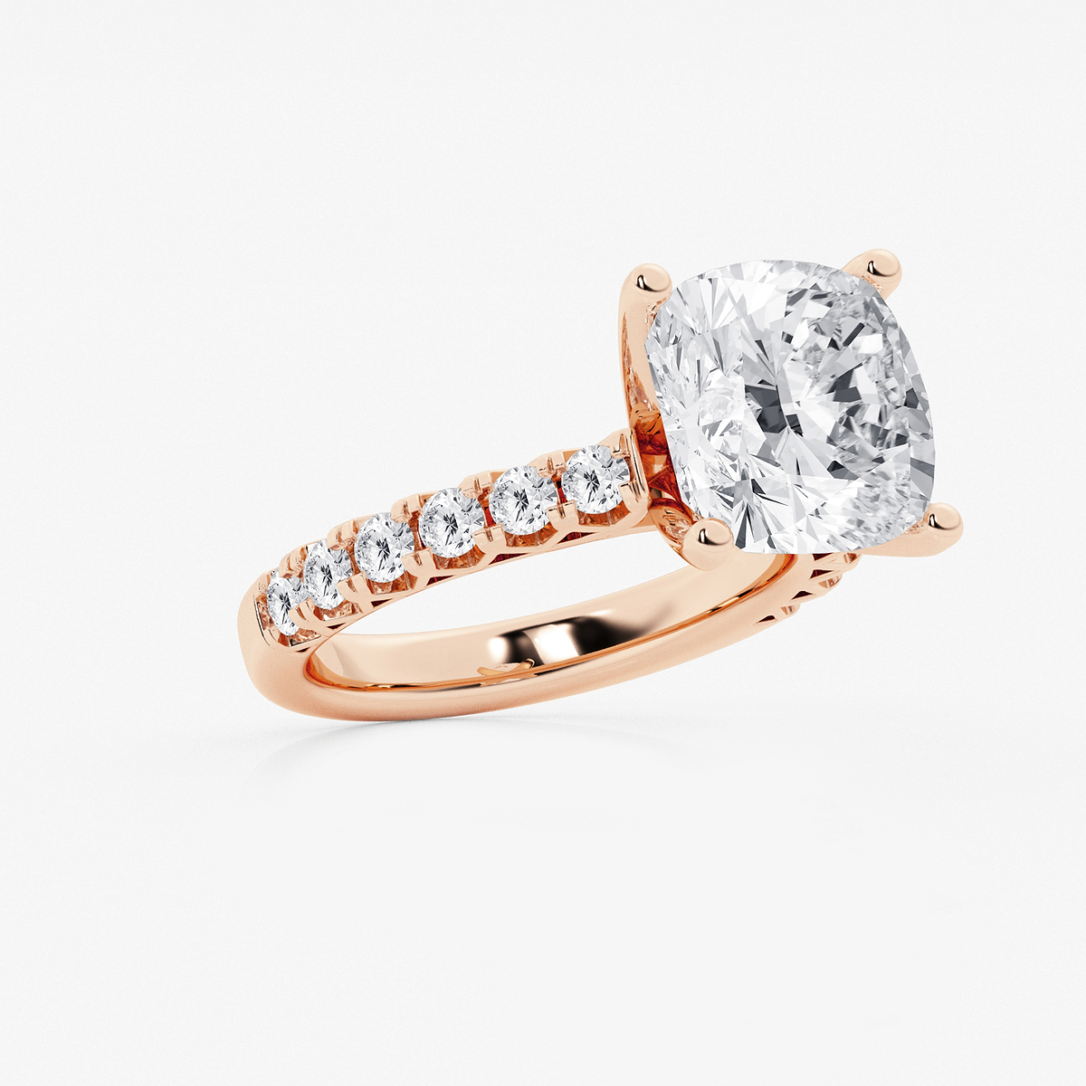 Additional Image 1 for  6 2/3 ctw Cushion Lab Grown Diamond Royal Crown Engagement Ring