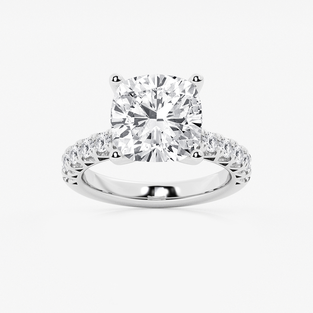 6 2/3 ctw Cushion Lab Grown Diamond Royal Crown Engagement Ring