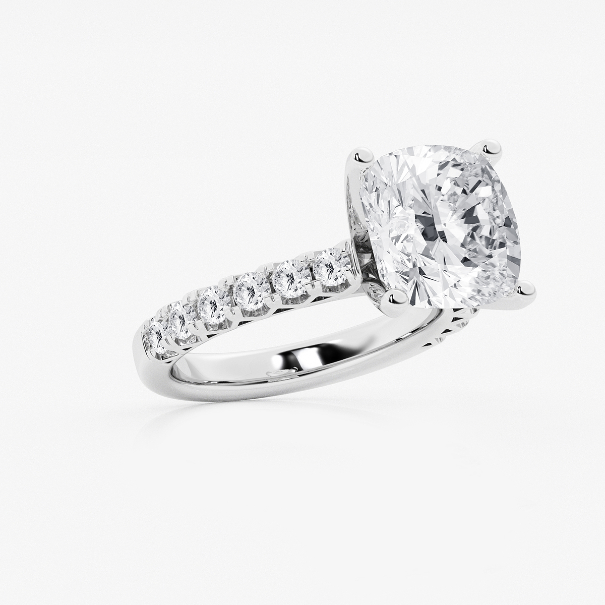 Additional Image 1 for  6 2/3 ctw Cushion Lab Grown Diamond Royal Crown Engagement Ring