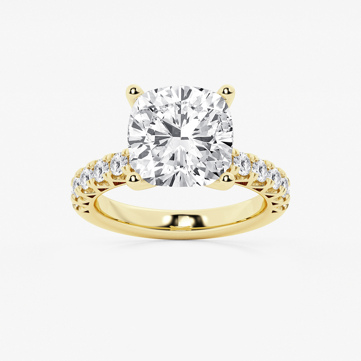 6 2/3 ctw Cushion Lab Grown Diamond Royal Crown Engagement Ring