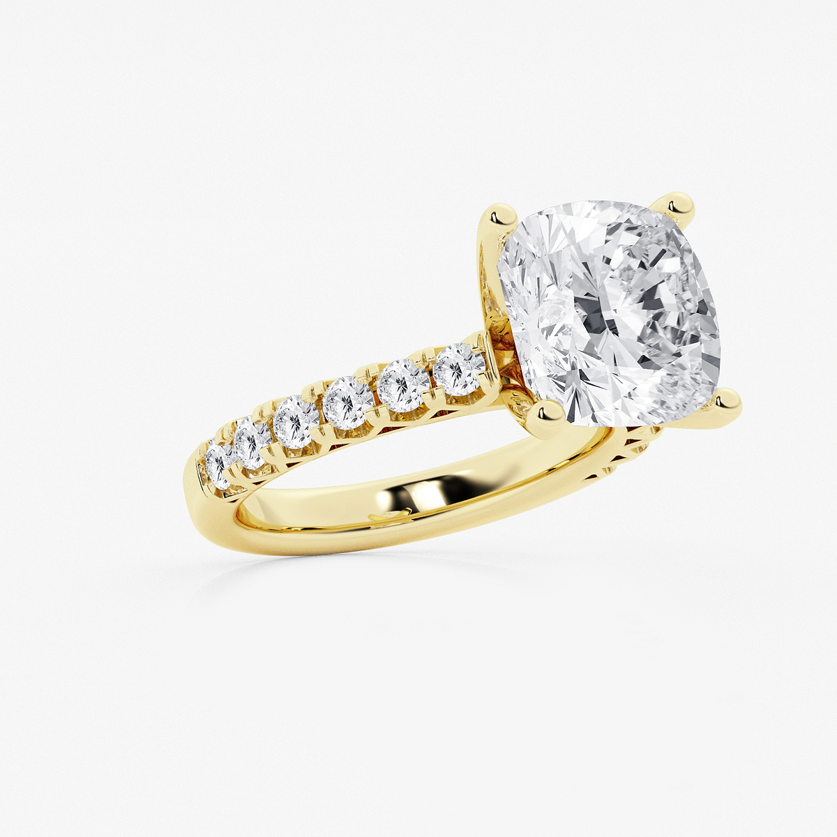 Additional Image 1 for  6 2/3 ctw Cushion Lab Grown Diamond Royal Crown Engagement Ring