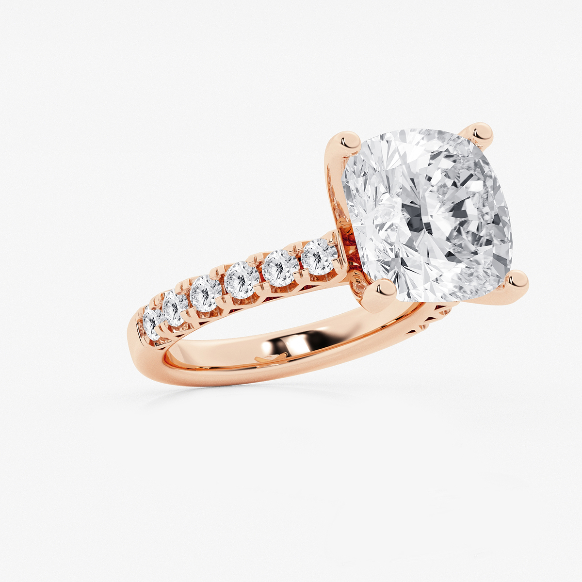 Additional Image 1 for  8 2/3 ctw Cushion Lab Grown Diamond Royal Crown Engagement Ring