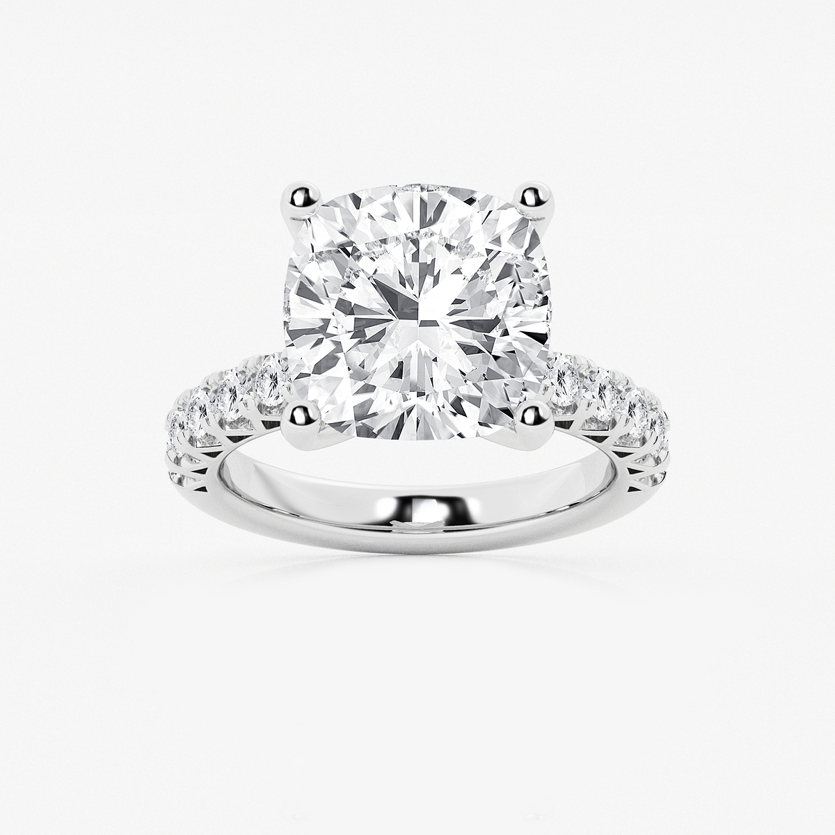 8 2/3 ctw Cushion Lab Grown Diamond Royal Crown Engagement Ring