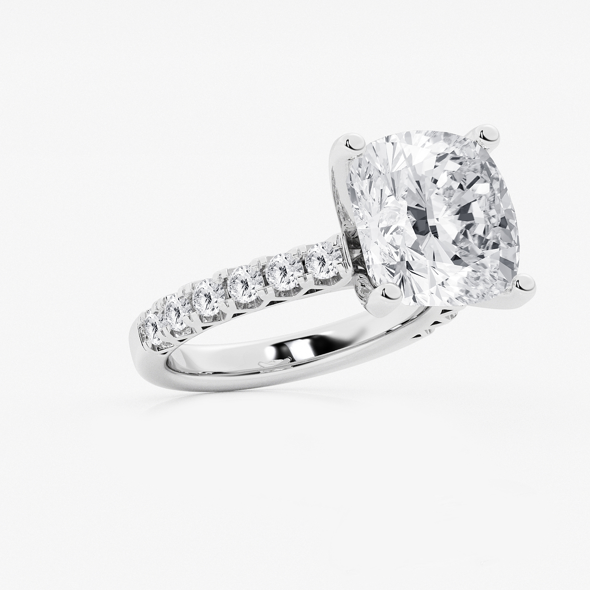 Additional Image 1 for  8 2/3 ctw Cushion Lab Grown Diamond Royal Crown Engagement Ring