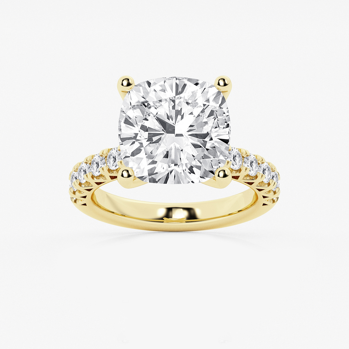 8 2/3 ctw Cushion Lab Grown Diamond Royal Crown Engagement Ring