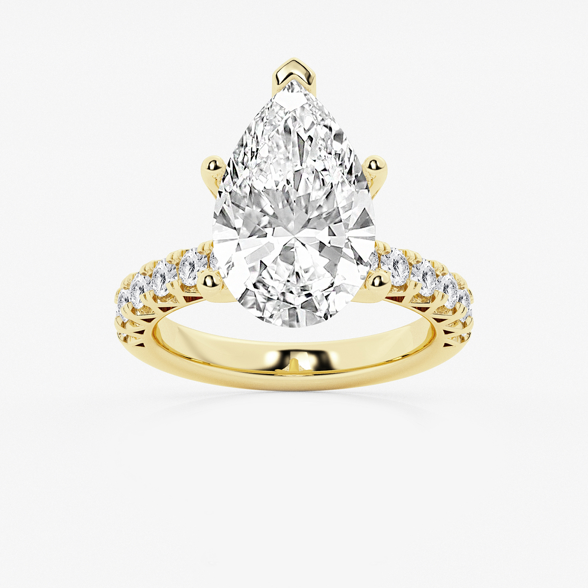 6 2/3 ctw Pear Lab Grown Diamond Royal Crown Engagement Ring