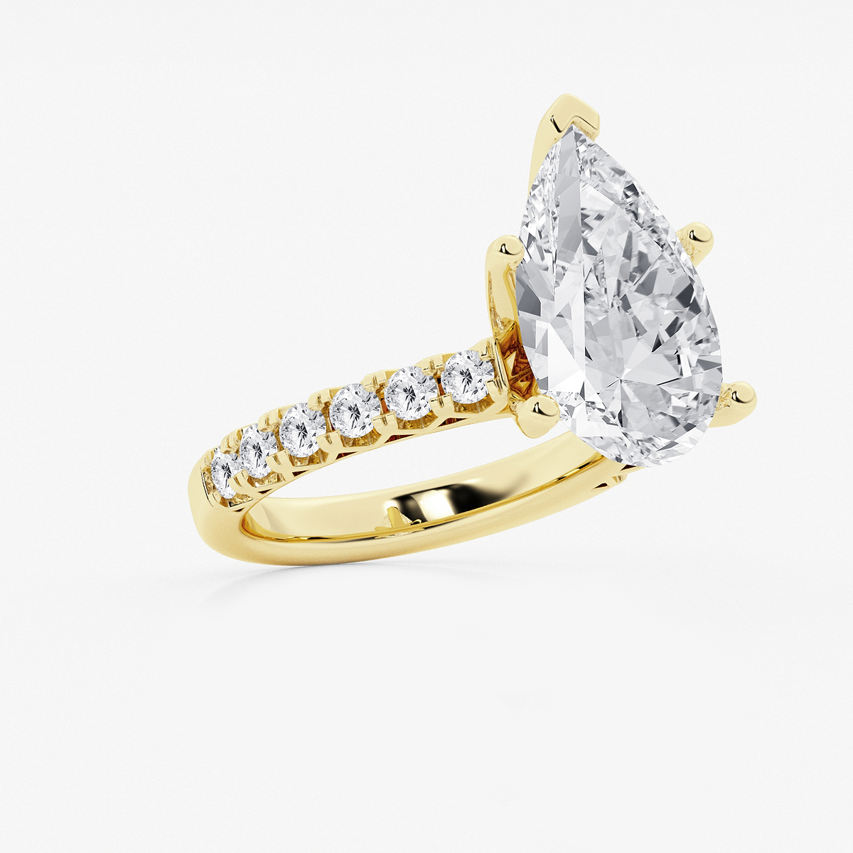 Additional Image 1 for  6 2/3 ctw Pear Lab Grown Diamond Royal Crown Engagement Ring