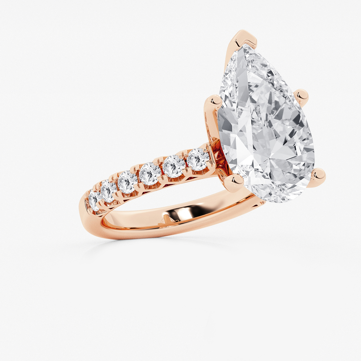 Additional Image 1 for  8 2/3 ctw Pear Lab Grown Diamond Royal Crown Engagement Ring