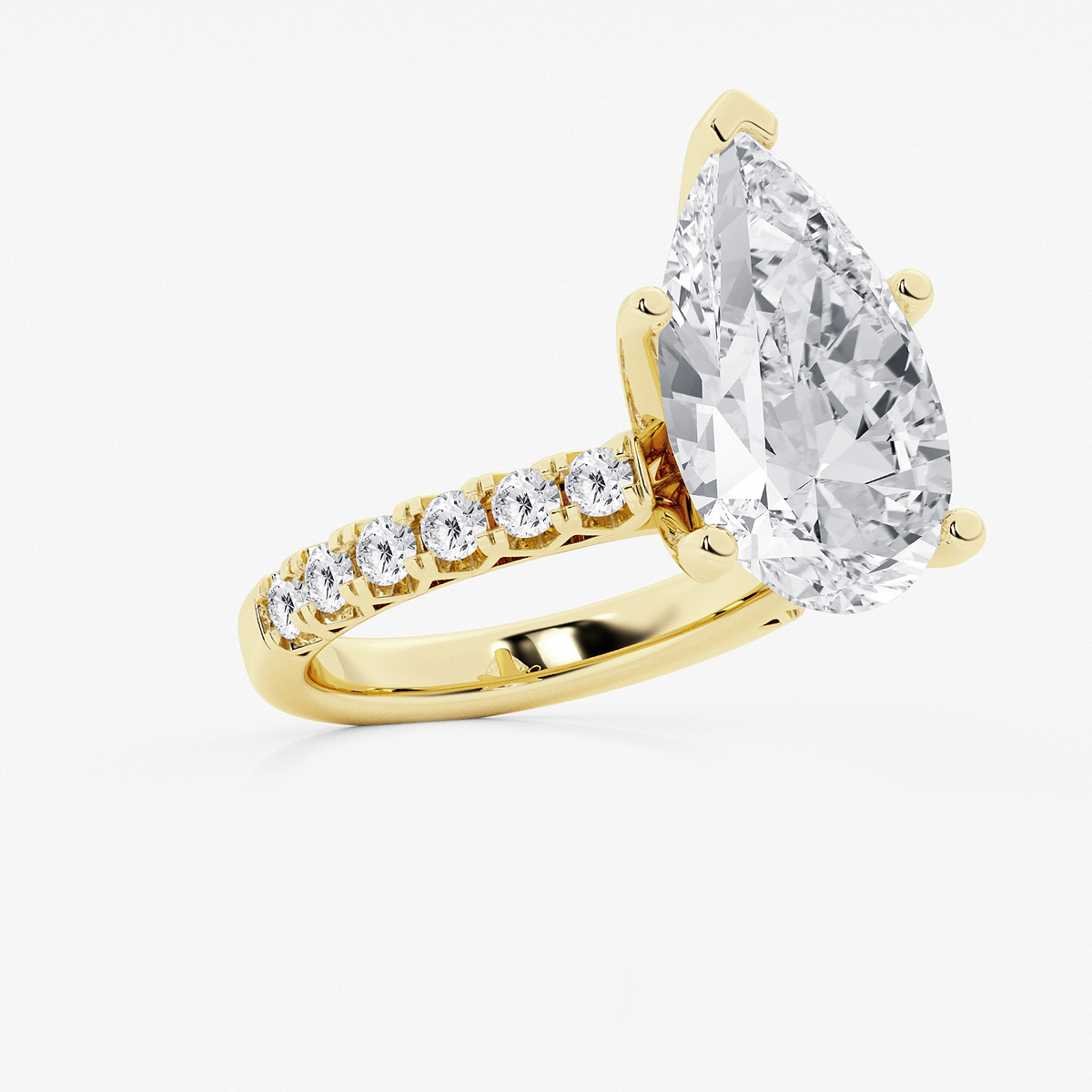 Additional Image 1 for  8 2/3 ctw Pear Lab Grown Diamond Royal Crown Engagement Ring