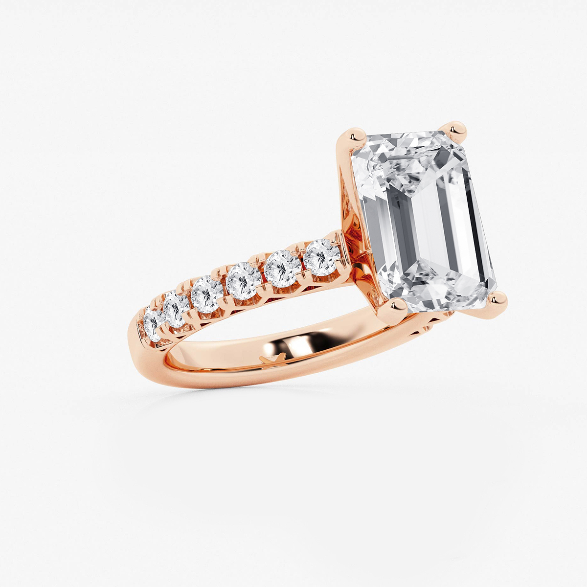Additional Image 1 for  6 2/3 ctw Emerald Lab Grown Diamond Royal Crown Engagement Ring