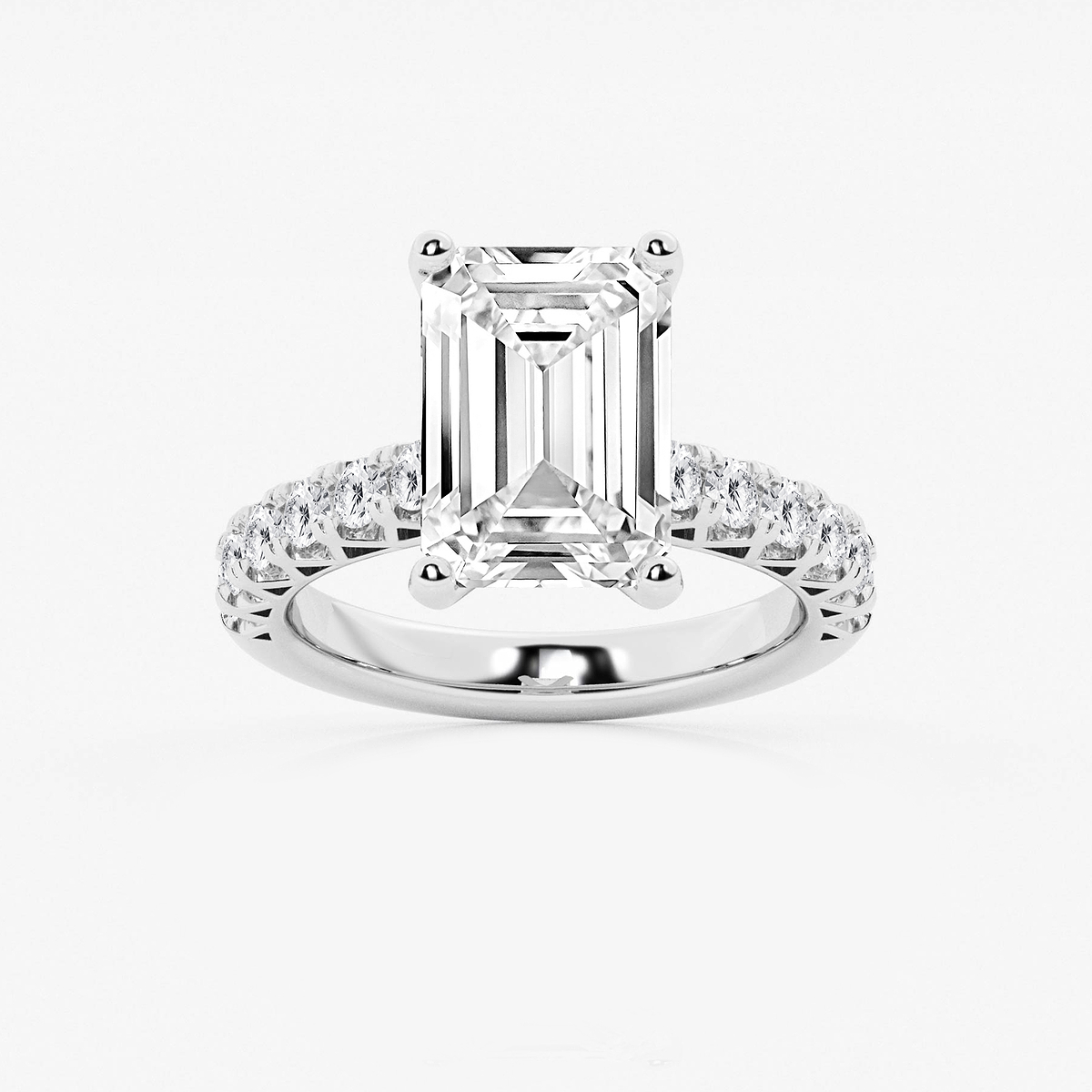 6 2/3 ctw Emerald Lab Grown Diamond Royal Crown Engagement Ring