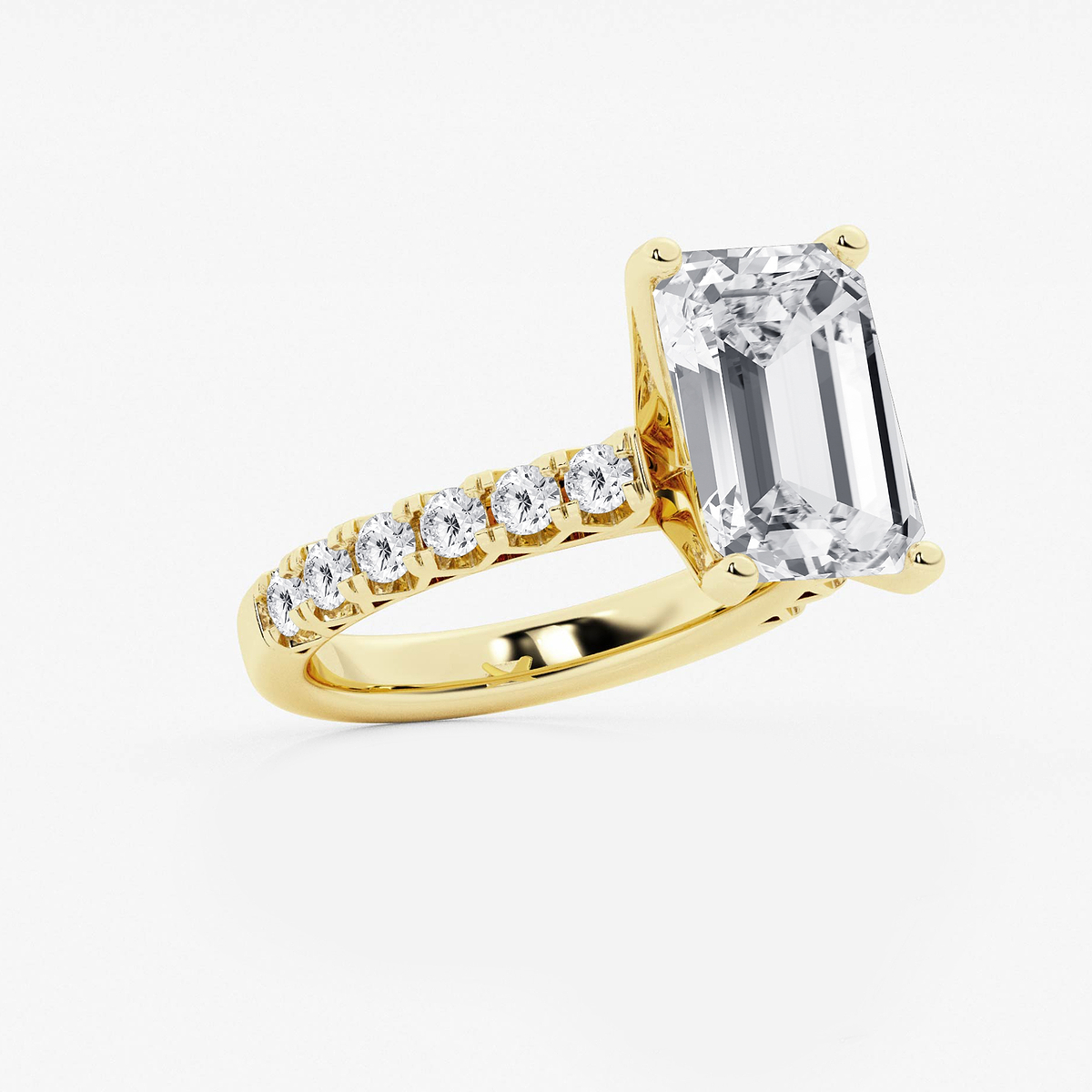Additional Image 1 for  6 2/3 ctw Emerald Lab Grown Diamond Royal Crown Engagement Ring