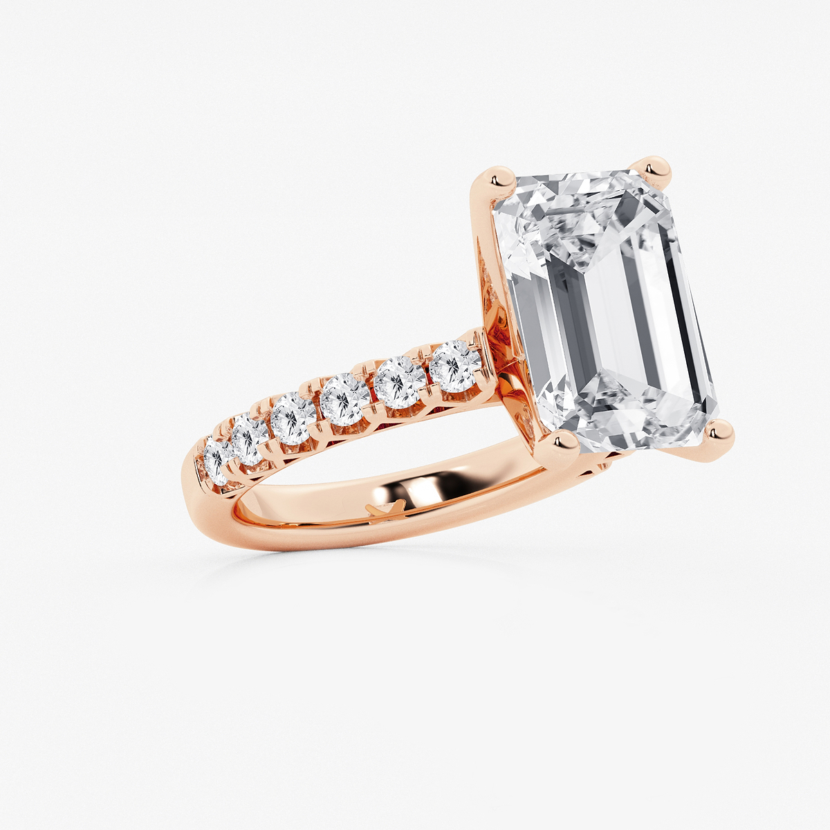 Additional Image 1 for  8 2/3 ctw Emerald Lab Grown Diamond Royal Crown Engagement Ring