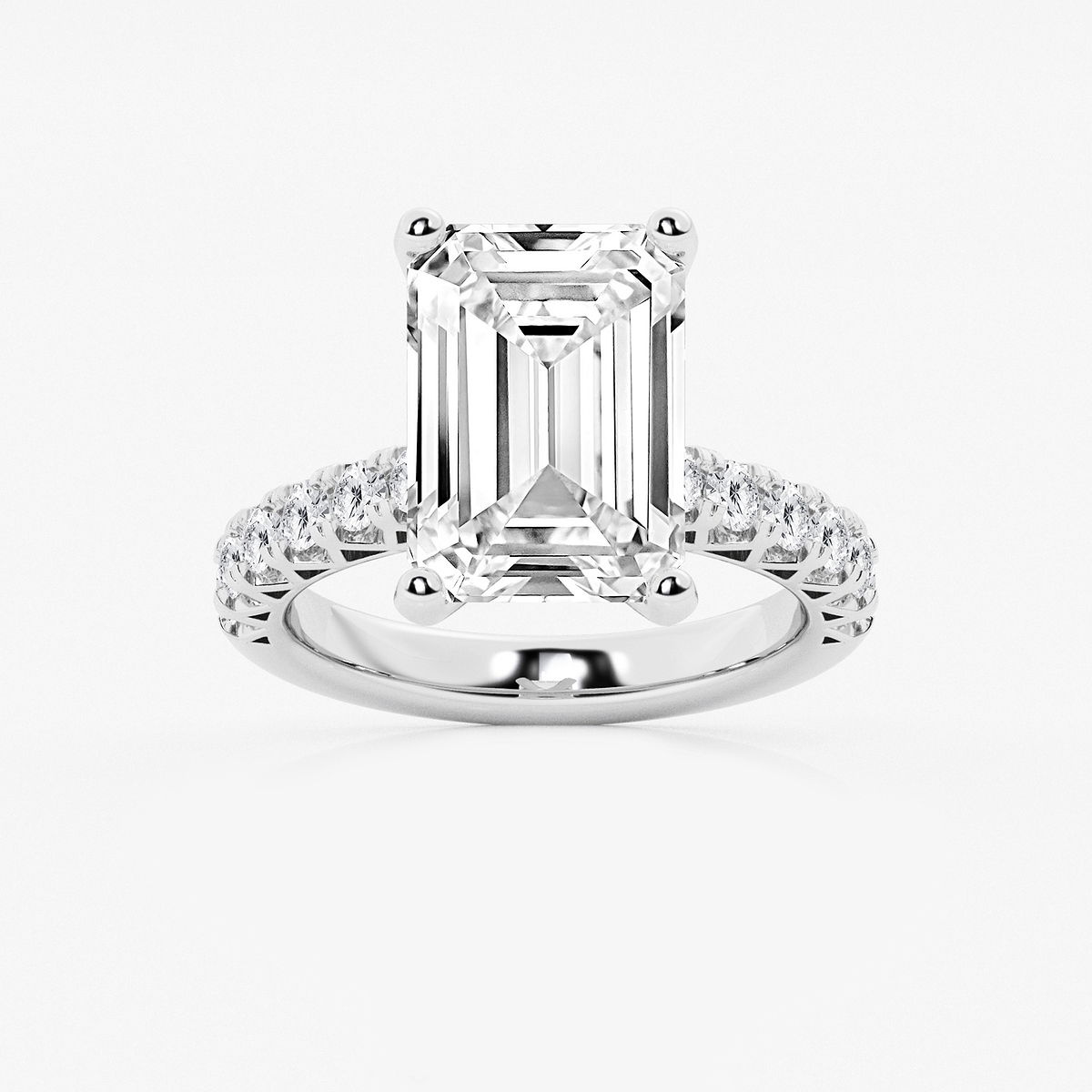 8 2/3 ctw Emerald Lab Grown Diamond Royal Crown Engagement Ring