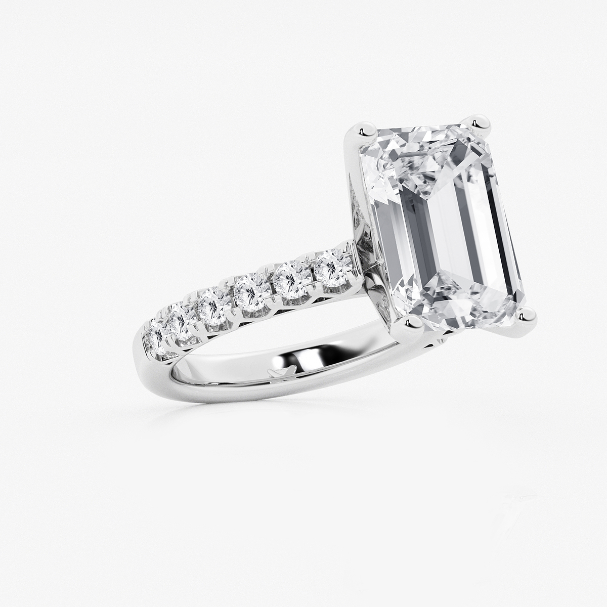 Additional Image 1 for  8 2/3 ctw Emerald Lab Grown Diamond Royal Crown Engagement Ring