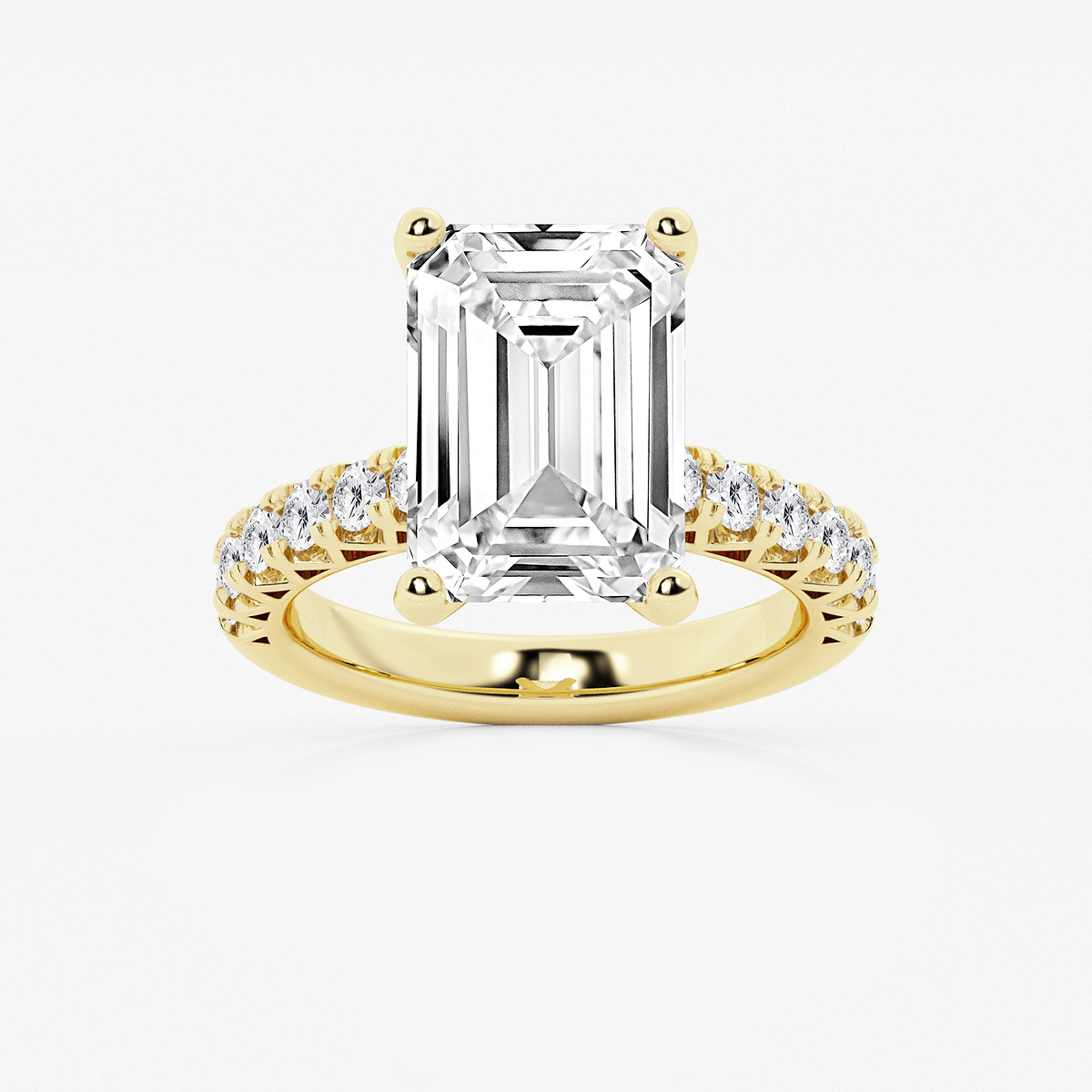 8 2/3 ctw Emerald Lab Grown Diamond Royal Crown Engagement Ring