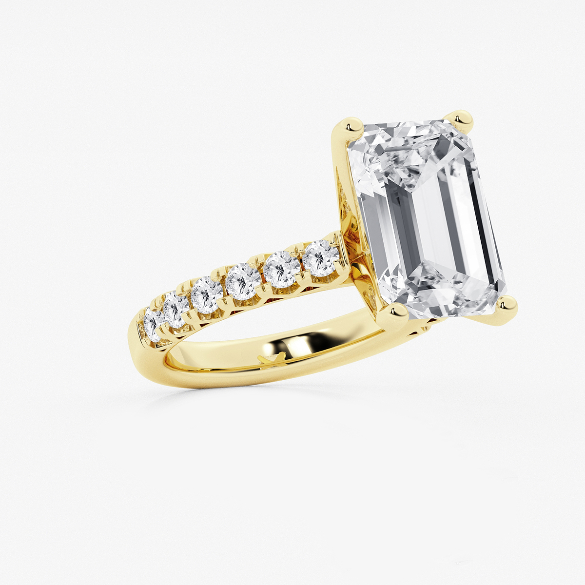 Additional Image 1 for  8 2/3 ctw Emerald Lab Grown Diamond Royal Crown Engagement Ring