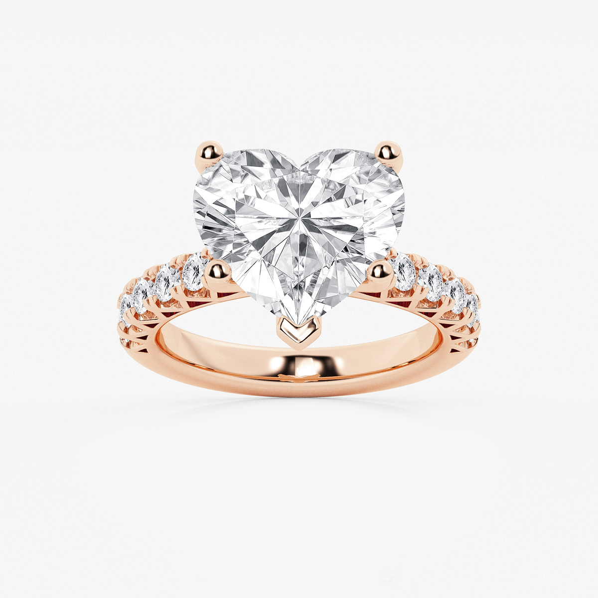 6 2/3 ctw Heart Lab Grown Diamond Royal Crown Engagement Ring