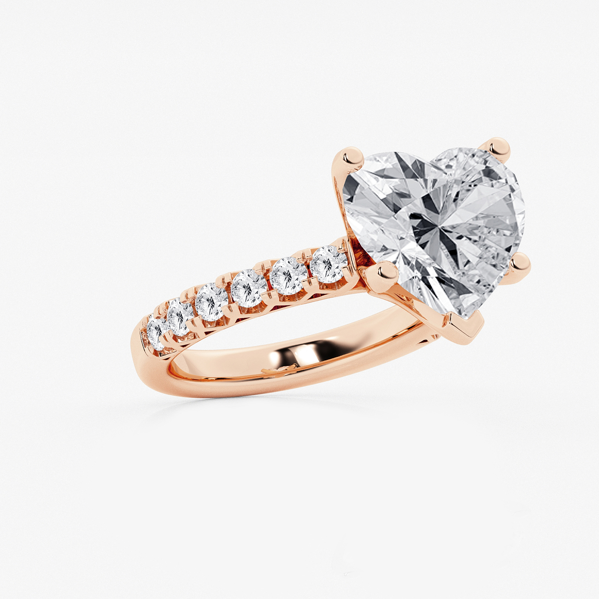 Additional Image 1 for  6 2/3 ctw Heart Lab Grown Diamond Royal Crown Engagement Ring