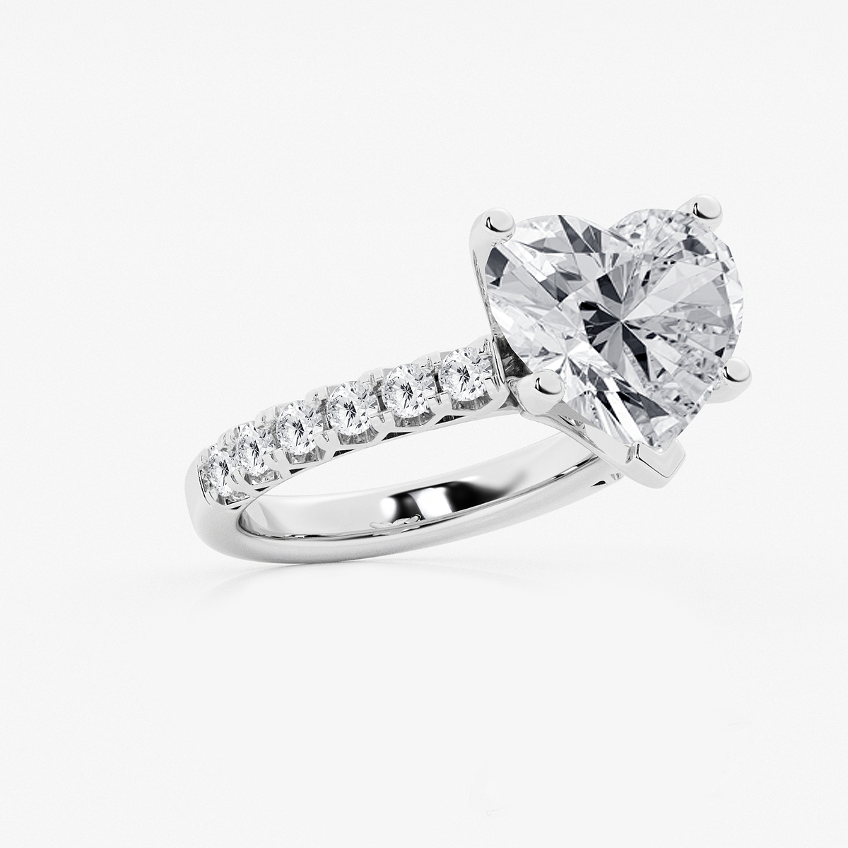Additional Image 1 for  6 2/3 ctw Heart Lab Grown Diamond Royal Crown Engagement Ring