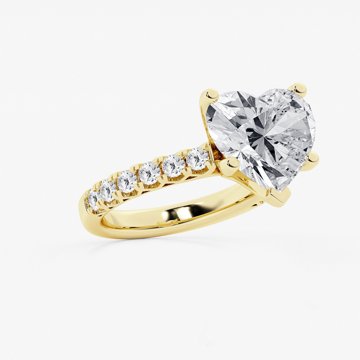 Additional Image 1 for  6 2/3 ctw Heart Lab Grown Diamond Royal Crown Engagement Ring
