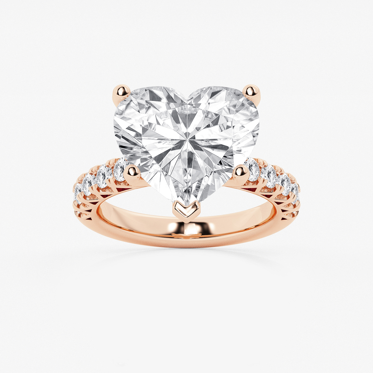 8 2/3 ctw Heart Lab Grown Diamond Royal Crown Engagement Ring