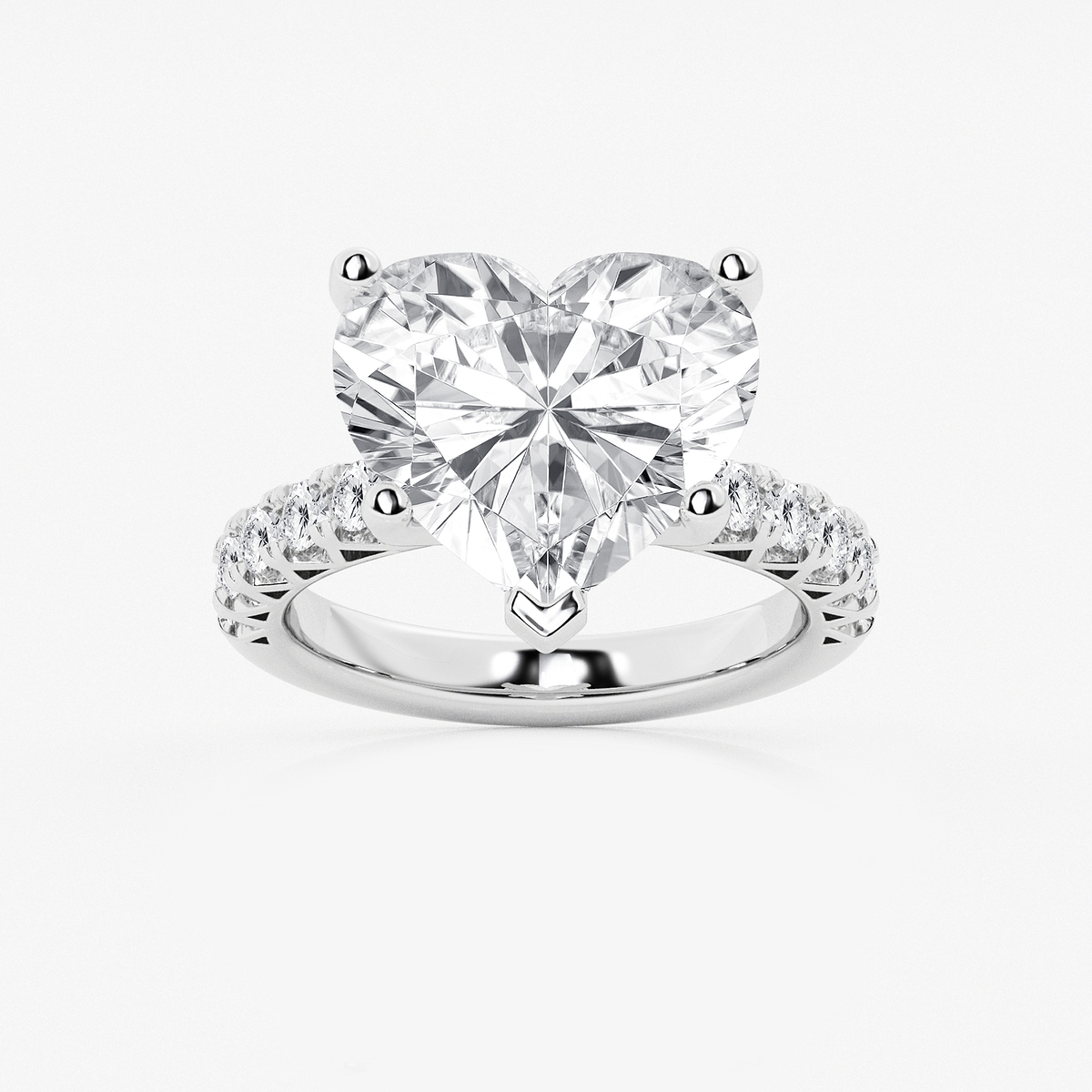8 2/3 ctw Heart Lab Grown Diamond Royal Crown Engagement Ring