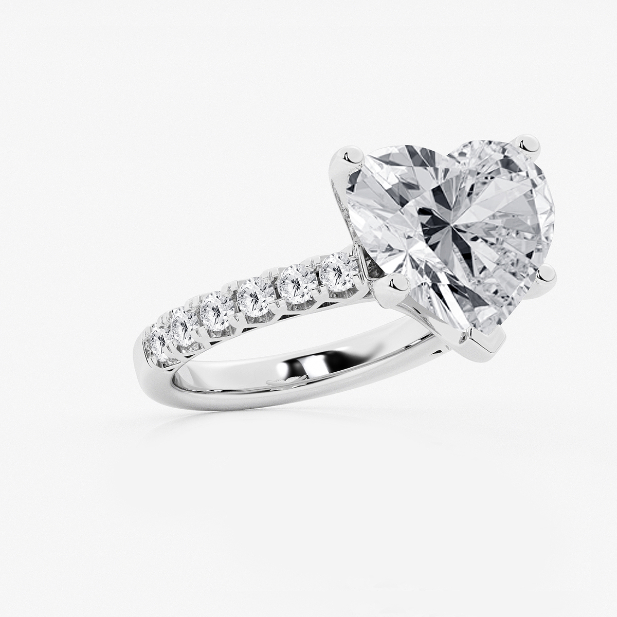 Additional Image 1 for  8 2/3 ctw Heart Lab Grown Diamond Royal Crown Engagement Ring