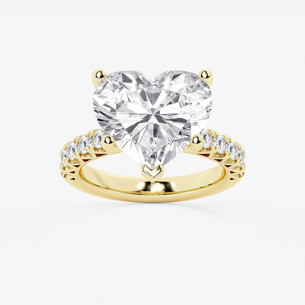 8 2/3 ctw Heart Lab Grown Diamond Royal Crown Engagement Ring