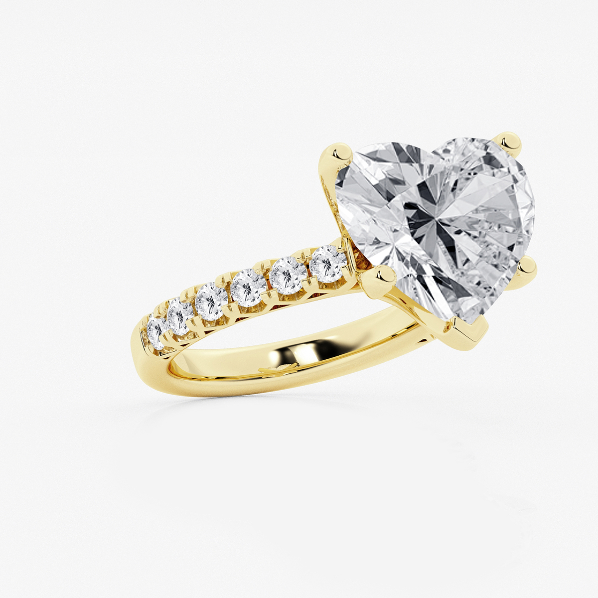 Additional Image 1 for  8 2/3 ctw Heart Lab Grown Diamond Royal Crown Engagement Ring