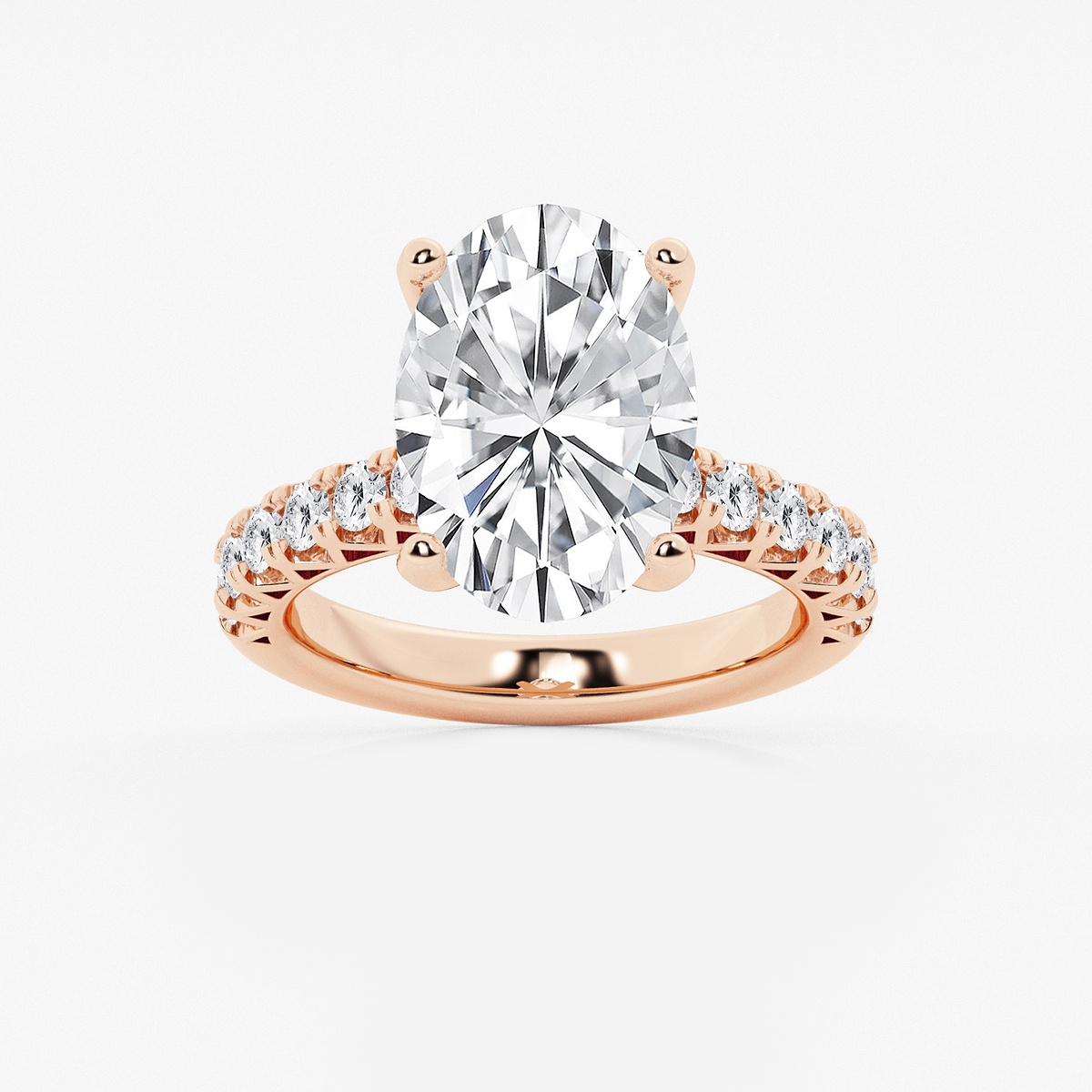 6 2/3 ctw Oval Lab Grown Diamond Royal Crown Engagement Ring