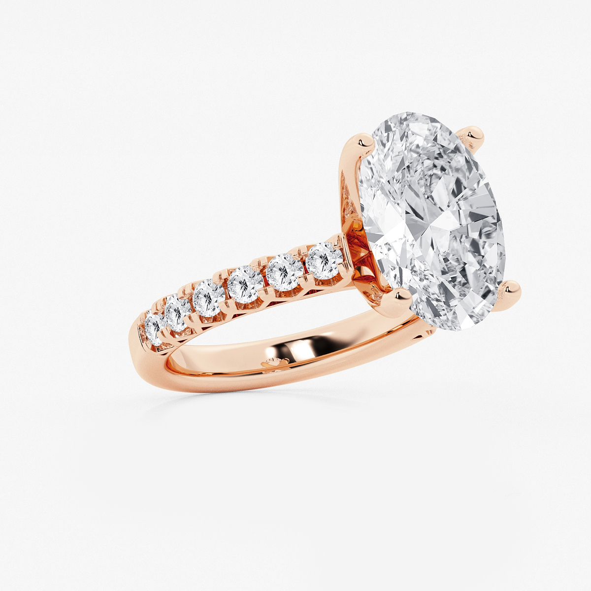 Additional Image 1 for  6 2/3 ctw Oval Lab Grown Diamond Royal Crown Engagement Ring