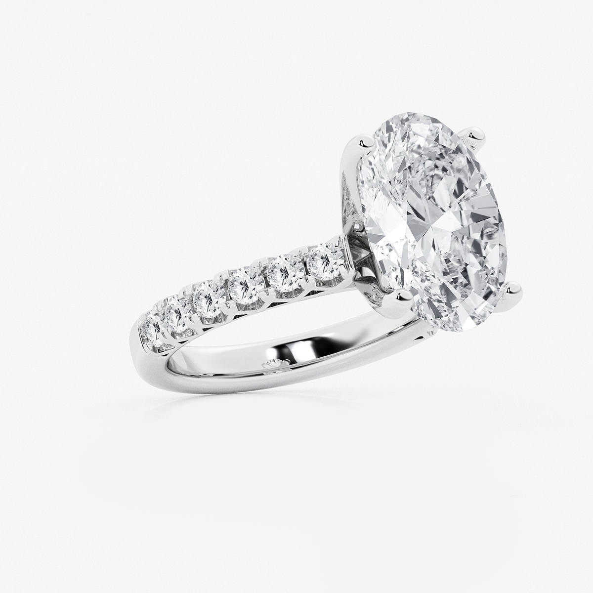 Additional Image 1 for  6 2/3 ctw Oval Lab Grown Diamond Royal Crown Engagement Ring
