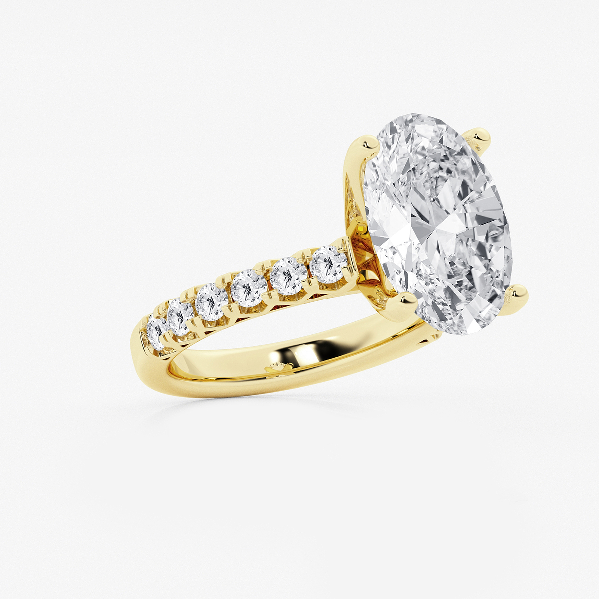 Additional Image 1 for  6 2/3 ctw Oval Lab Grown Diamond Royal Crown Engagement Ring