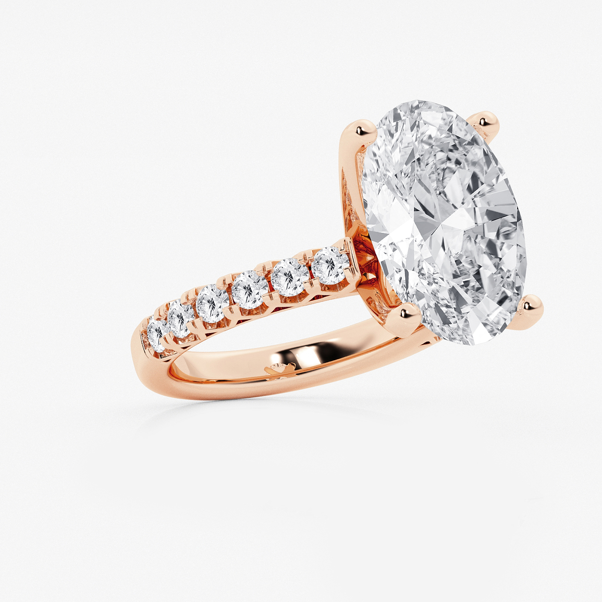 Additional Image 1 for  8 2/3 ctw Oval Lab Grown Diamond Royal Crown Engagement Ring