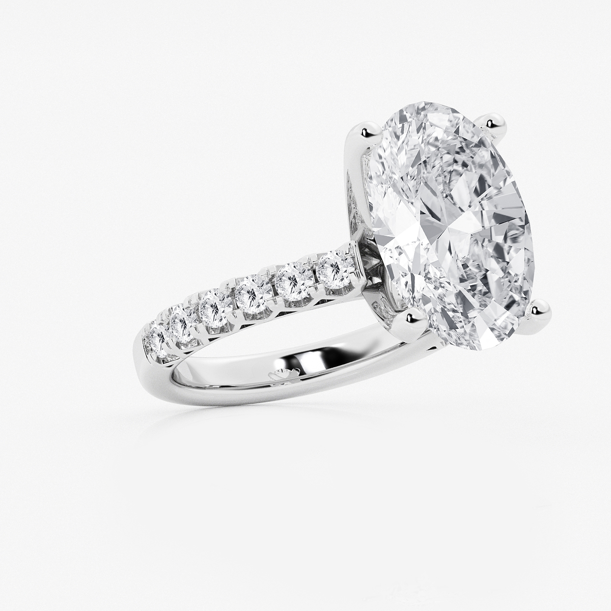 Additional Image 1 for  8 2/3 ctw Oval Lab Grown Diamond Royal Crown Engagement Ring