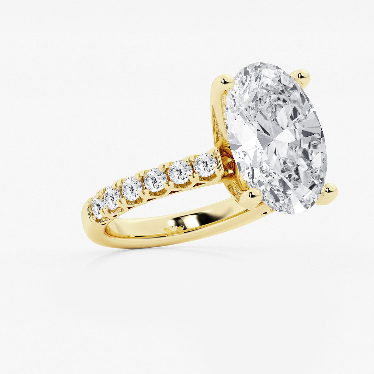 Additional Image 1 for  8 2/3 ctw Oval Lab Grown Diamond Royal Crown Engagement Ring