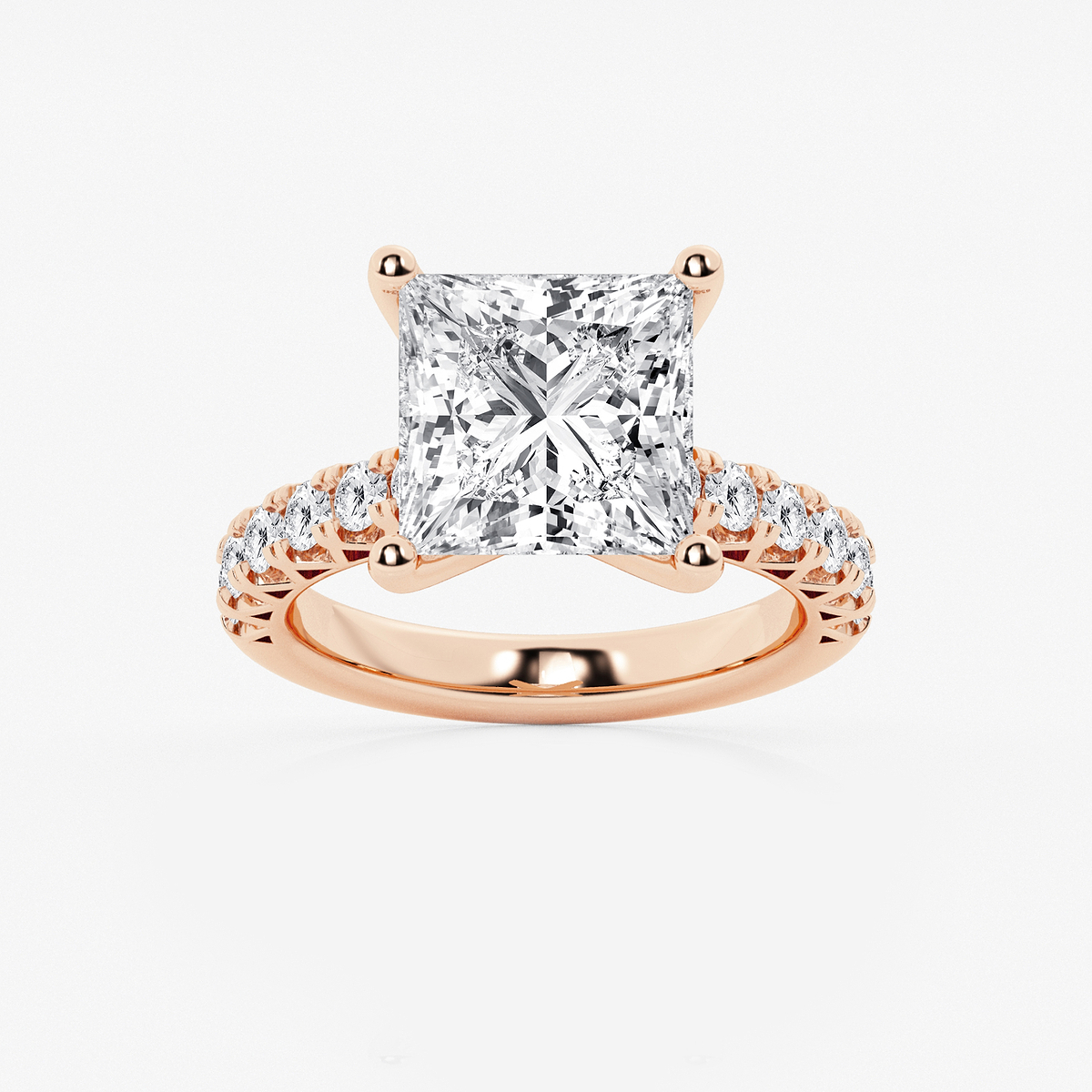 6 2/3 ctw Princess Lab Grown Diamond Royal Crown Engagement Ring